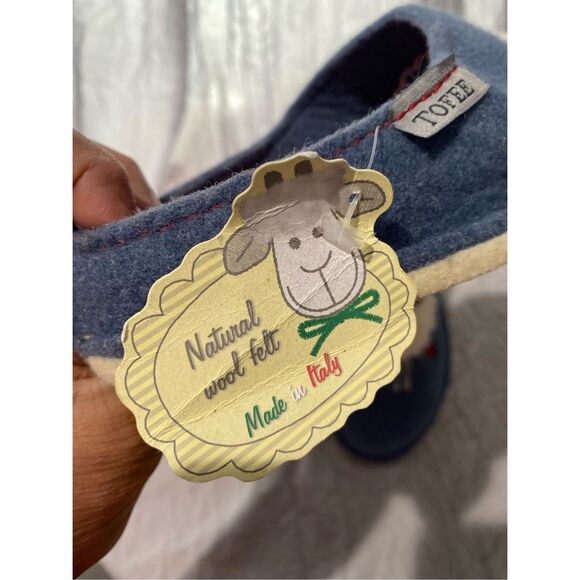 Tofee natural wool felt made in Italy blue with sheep front design SZ 8 - Picture 5 of 11
